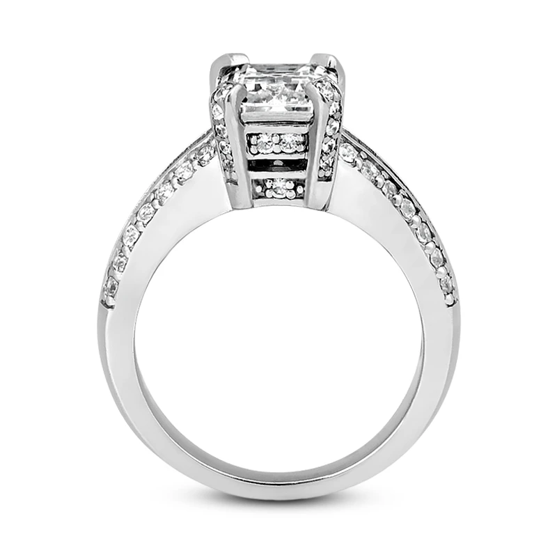 Diamond Platinum Engagement Ring 1.42ct 4.7mm 5 Diamond Platinum Engagement Ring 1.42ct 4.7mm - Image 3