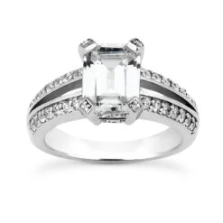 Diamond Platinum Engagement Ring 1.42ct 4.7mm
