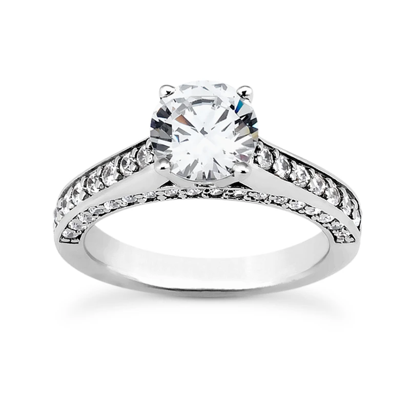 Diamond Platinum Engagement Ring 1.64ct 3mm 3 Diamond Platinum Engagement Ring 1.64ct 3mm