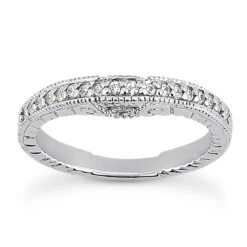 Thin Diamond Platinum Engagement Wedding Band 0.28ct 3.1mm