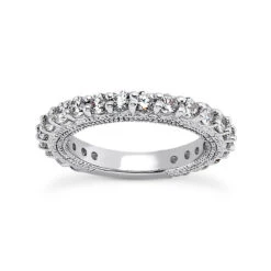 Thin Diamond Platinum Engagement Wedding Ring 1.47ct