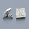 Diamond Pyramid Earrings 14K White Gold 1.40ct