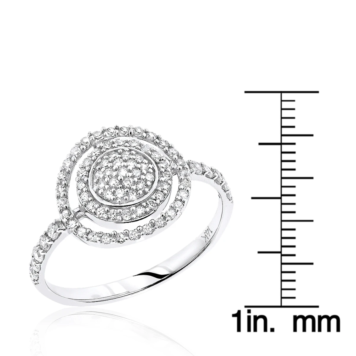 14K White Gold Designer Diamond Circle Ring 0.5 Ctw 8 14K White Gold Designer Diamond Circle Ring 0.5 Ctw - Image 6