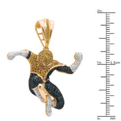 Real White Blue Yellow Diamond Spider-man Pendant 10K Rose Gold 3ct 17 Real White Blue Yellow Diamond Spider-man Pendant 10K Rose Gold 3ct -Its Hot Jewelry Shop diamond spiderman pendant 10k 300ct p 35851 rulerro