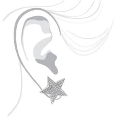 Large Diamond Star Earrings 0.20ct Sterling Silver -Its Hot Jewelry Shop diamond star earrings 020ct sterling silver p 47922 bodwh