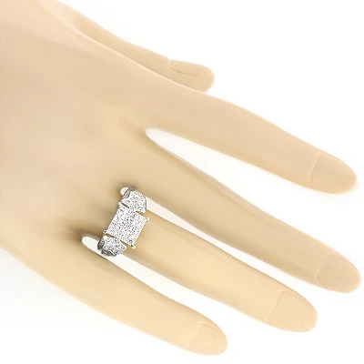 Diamond Star Engagement Ring 1.20ct 14K White Gold 5 Diamond Star Engagement Ring 1.20ct 14K White Gold - Image 3