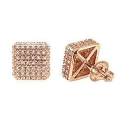 Pave Diamond Stud Earrings Under 300 - 10K White Gold Square Studs 0.33ct -Its Hot Jewelry Shop diamond stud earrings under 300 10k gold studs 029ct ro