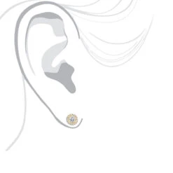 14K Yellow Gold Halo Design 1 Carat Diamond Stud Earrings For Men & Women Sale 12 14K Yellow Gold Halo Design 1 Carat Diamond Stud Earrings For Men & Women Sale -Its Hot Jewelry Shop diamond studs 14k cluster diamond stud earrings 70ct p 6934 bodye 1