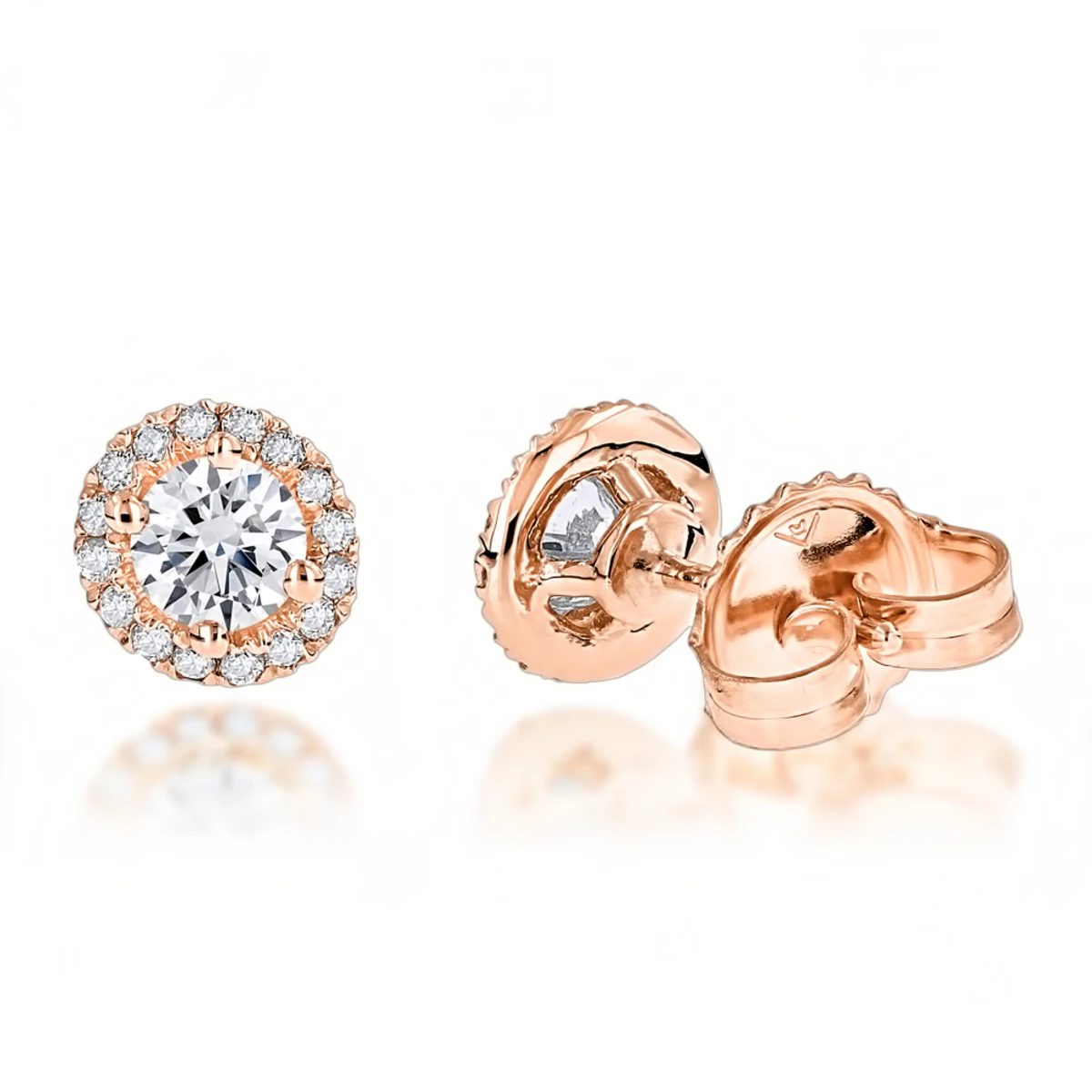 Halo Diamond Studs 14K White Gold Cluster Diamond Stud Earrings .70ct 5 Halo Diamond Studs 14K White Gold Cluster Diamond Stud Earrings .70ct - Image 3