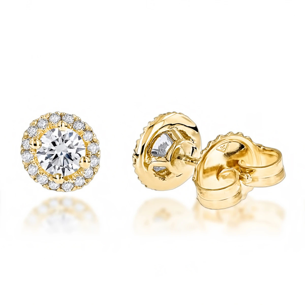 Halo Diamond Studs 14K White Gold Cluster Diamond Stud Earrings .70ct 4 Halo Diamond Studs 14K White Gold Cluster Diamond Stud Earrings .70ct - Image 2