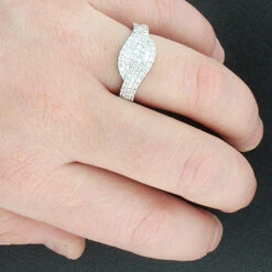 Diamond Swirl Ring 14K White Gold 1.25ct -Its Hot Jewelry Shop diamond swirl ring 14k gold 125ct p 38705bod