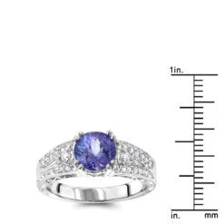 Diamond Tanzanite Engagement Ring For Women 14K White Gold 0.3 Ctd 1.5ctt 12 Diamond Tanzanite Engagement Ring For Women 14K White Gold 0.3 Ctd 1.5ctt -Its Hot Jewelry Shop diamond tanzanite engagement ring for women 14k gold 029ctd 15ctt rulerwh