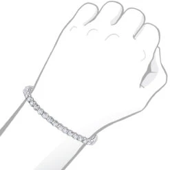 Diamond Tennis Bracelet 5.50ct - 14K White Gold Round Prong -Its Hot Jewelry Shop diamond tennis bracelet 550ct 14k round prong p 22420 bodwh