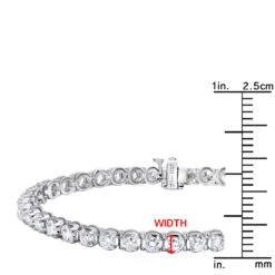 Diamond Tennis Bracelet 5.50ct - 14K White Gold Round Prong -Its Hot Jewelry Shop diamond tennis bracelet 550ct 14k round prong p 22420 rulerwh