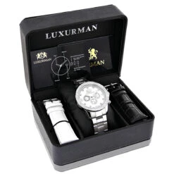 Diamond Luxurman Liberty 2ct Diamond Bezel Watch White MOP Dial -Its Hot Jewelry Shop diamond watches for men luxurman liberty diamond bezel watch white mop 2ct 4