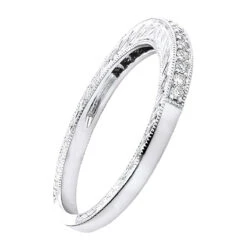 Diamond Wedding Band For Women 1/3ct Thin Antique Style Ring 14K White Gold 19 Diamond Wedding Band For Women 1/3ct Thin Antique Style Ring 14K White Gold -Its Hot Jewelry Shop diamond wedding band for women 12ct thin antique style ring 14k gold backwh