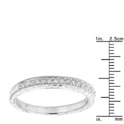 Diamond Wedding Band For Women 1/3ct Thin Antique Style Ring 14K White Gold 23 Diamond Wedding Band For Women 1/3ct Thin Antique Style Ring 14K White Gold -Its Hot Jewelry Shop diamond wedding band for women 12ct thin antique style ring 14k gold rulerwh