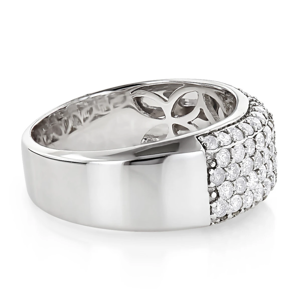 Diamond Wedding Bands 14K White Gold Designer Diamond Band 1.59ct 6 Diamond Wedding Bands 14K White Gold Designer Diamond Band 1.59ct - Image 4