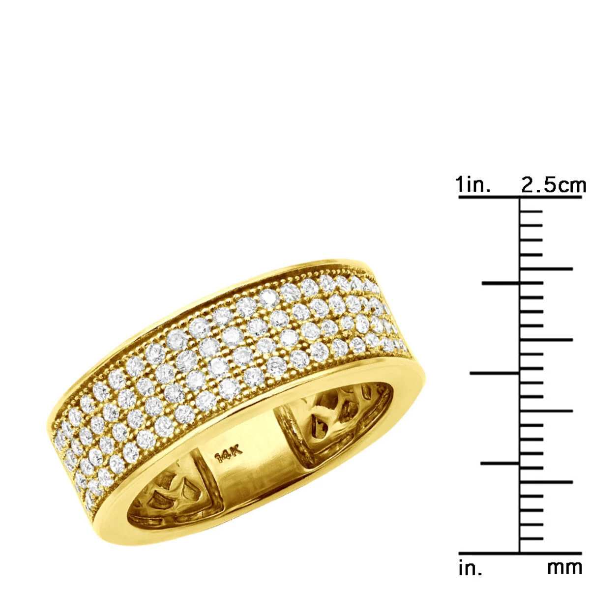 Diamond Wedding Bands 14K Yellow Gold Round Diamond Band 1.21 10 Diamond Wedding Bands 14K Yellow Gold Round Diamond Band 1.21 - Image 8