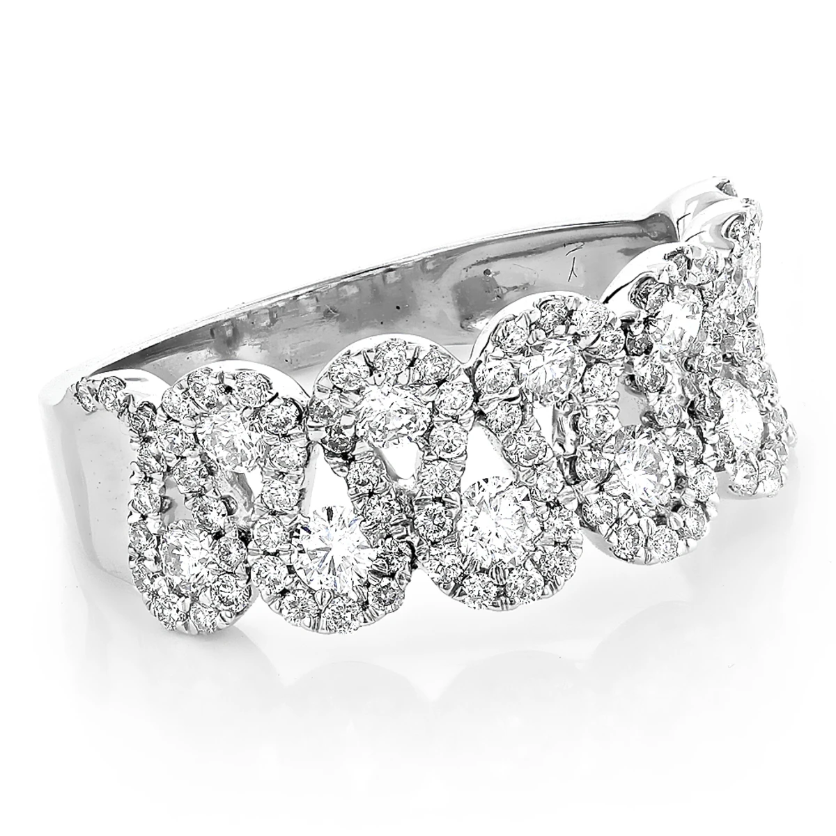 Diamond Wedding Bands For Women 1.4ct Unique Ladies Diamond Ring 14K White Gold 3 Diamond Wedding Bands For Women 1.4ct Unique Ladies Diamond Ring 14K White Gold