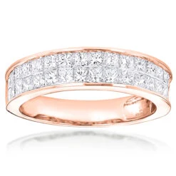 2 Carat Princess Cut Invisible Set Diamond 14K White Gold Wedding Band -Its Hot Jewelry Shop diamond wedding rings 14k diamond wedding band 186 p 7038 ro