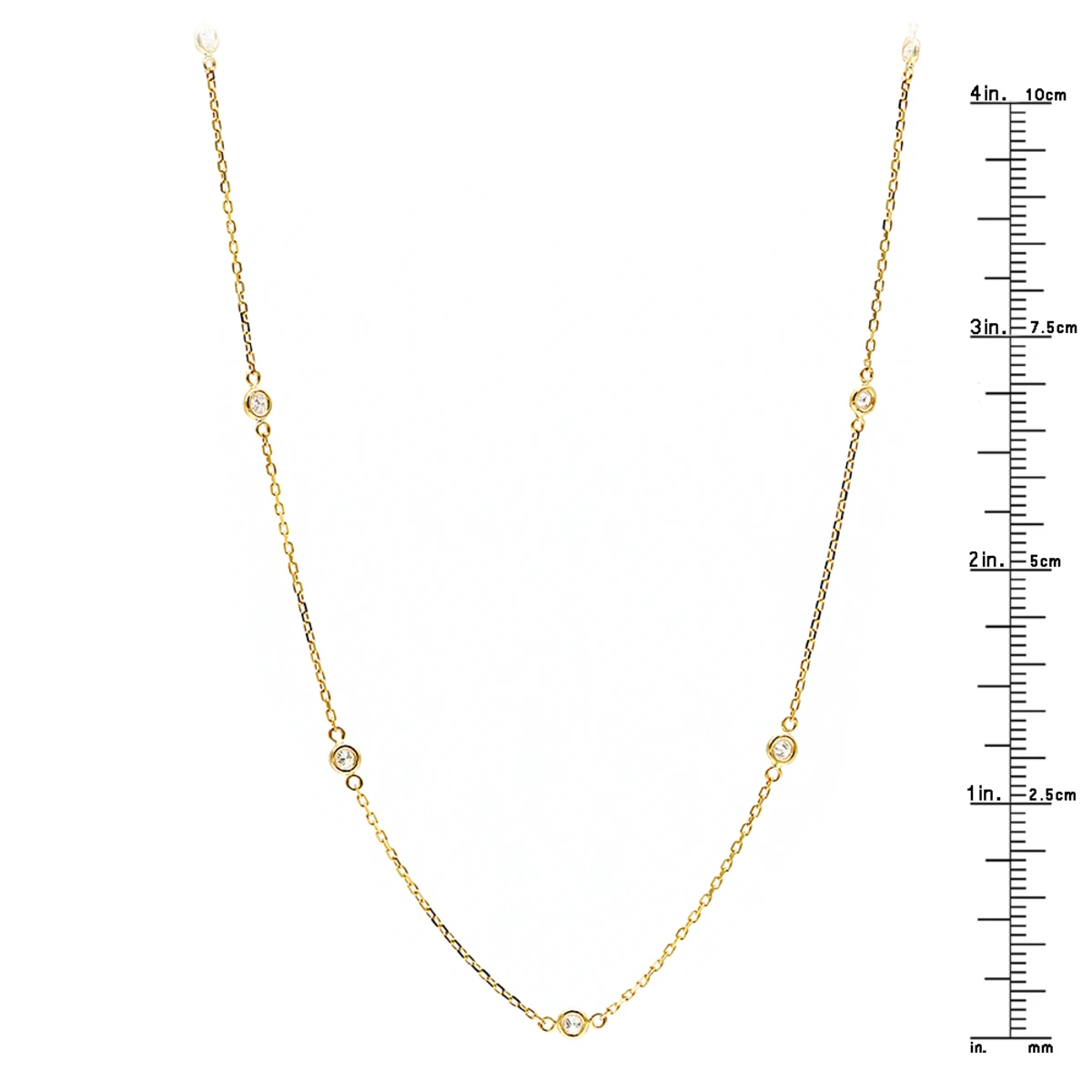 Diamonds By The Yard Ladies Necklace With Diamonds Solid 14K Yellow Gold 0.25ct 8 Diamonds By The Yard Ladies Necklace With Diamonds Solid 14K Yellow Gold 0.25ct - Image 6