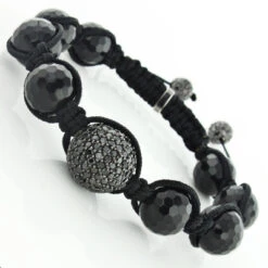 Disco Ball Black Diamond Bracelet 5.50ct 14K Black Plated Gold