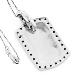 Engravable Small 14K White Gold Black Diamond Dog Tag Pendant .80ct 10 Engravable Small 14K White Gold Black Diamond Dog Tag Pendant .80ct -Its Hot Jewelry Shop dog tag jewelry 14k black diamond dog tag pendant 80ct p 7168 backwh