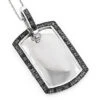 Engravable Small 14K White Gold Black Diamond Dog Tag Pendant .80ct -Its Hot Jewelry Shop dog tag jewelry 14k black diamond dog tag pendant 80ct p 7168 wh