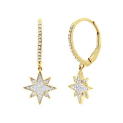 Drop Earrings Solid 14K White Gold Genuine Diamond Star Earrings Dangles For Women 6 Drop Earrings Solid 14K White Gold Genuine Diamond Star Earrings Dangles For Women -Its Hot Jewelry Shop drop earrings solid 14k gold genuine diamond star earrings dangles for women 000890 ye
