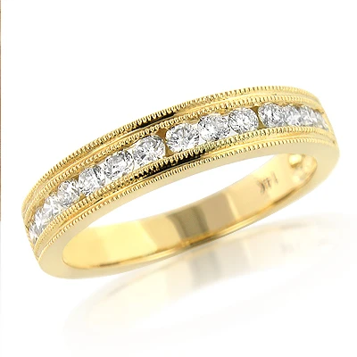 Thin Elegant Diamond Wedding Bands For Women 14K Yellow Gold 0.59ct 3 Thin Elegant Diamond Wedding Bands For Women 14K Yellow Gold 0.59ct