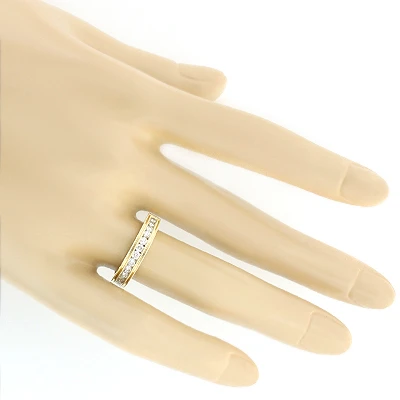 Thin Elegant Diamond Wedding Bands For Women 14K Yellow Gold 0.59ct 5 Thin Elegant Diamond Wedding Bands For Women 14K Yellow Gold 0.59ct - Image 3