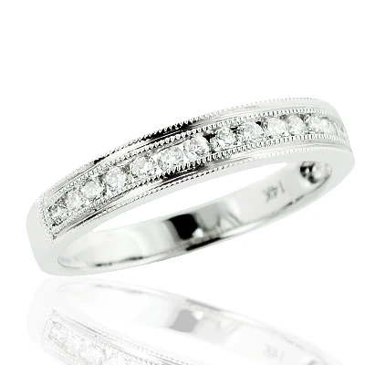 Thin Elegant Diamond Wedding Bands For Women 14K Yellow Gold 0.59ct 6 Thin Elegant Diamond Wedding Bands For Women 14K Yellow Gold 0.59ct - Image 4