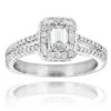 Emerald Cut Diamond Engagement Ring In Platinum 1.21ct Halo Design -Its Hot Jewelry Shop emerald cut diamond engagement ring in platinum 121ct halo design main
