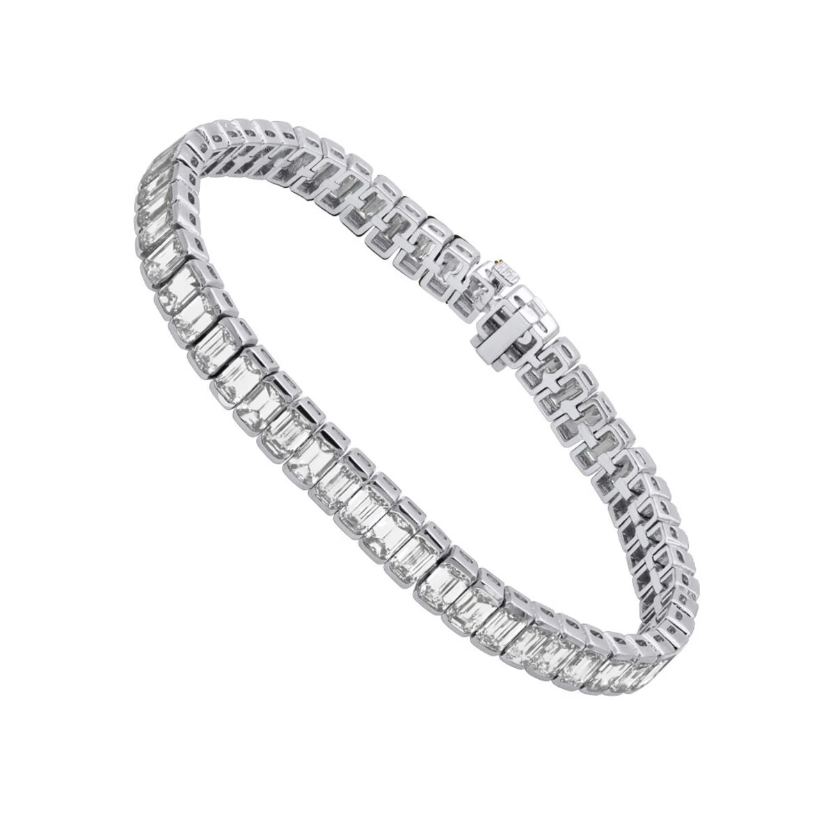 Emerald Cut Diamond Tennis Bracelet 16ct Platinum 3 Emerald Cut Diamond Tennis Bracelet 16ct Platinum