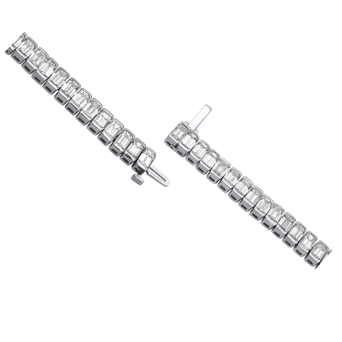 Emerald Cut Diamond Tennis Bracelet 16ct Platinum 4 Emerald Cut Diamond Tennis Bracelet 16ct Platinum - Image 2