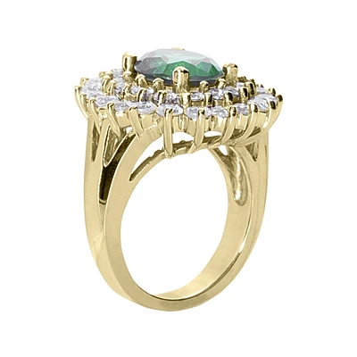 14K White Gold Ladies Gemstone Diamond & Emerald Ring 1.96ctd 3cte 6 14K White Gold Ladies Gemstone Diamond & Emerald Ring 1.96ctd 3cte - Image 4
