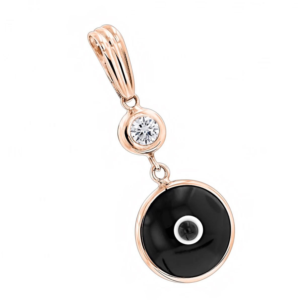 14K White Gold & Diamond Black Evil Eye Pendant 0.10 5 14K White Gold & Diamond Black Evil Eye Pendant 0.10 - Image 3
