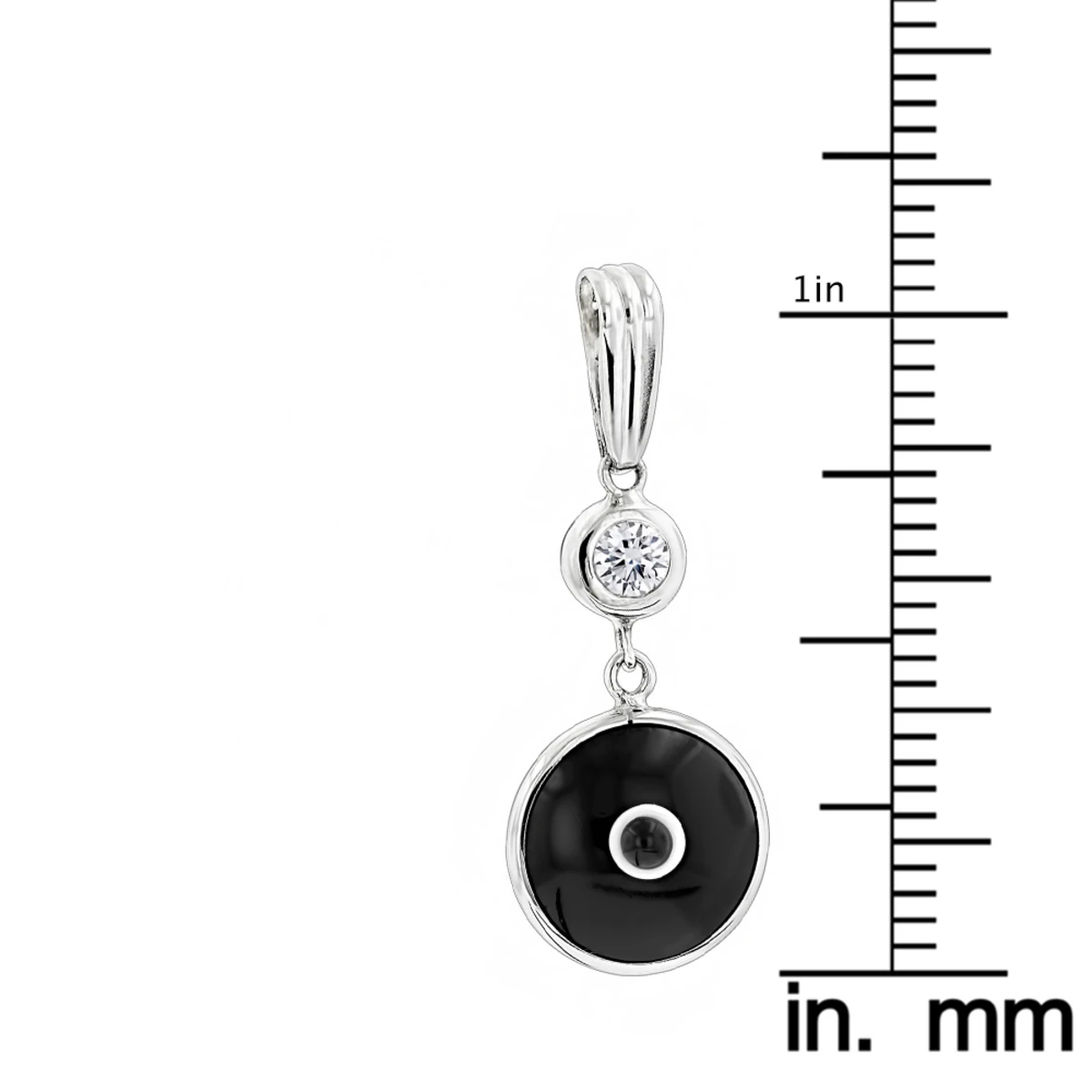 14K White Gold & Diamond Black Evil Eye Pendant 0.10 6 14K White Gold & Diamond Black Evil Eye Pendant 0.10 - Image 4