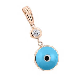 14K White Gold & Diamond Light Blue Evil Eye Pendant 0.10ct -Its Hot Jewelry Shop evil eye jewelry 14k diamond evil eye pendant blue 10 p 6231 ro