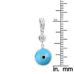 14K White Gold & Diamond Light Blue Evil Eye Pendant 0.10ct -Its Hot Jewelry Shop evil eye jewelry 14k diamond evil eye pendant blue 10 p 6231 rulerwh