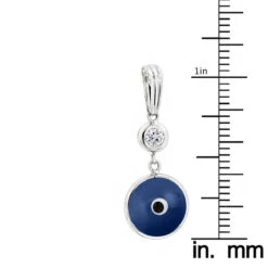 14K White Gold 0.10ct Diamond Blue Evil Eye Pendant 3/8in (10mm) 12 14K White Gold 0.10ct Diamond Blue Evil Eye Pendant 3/8in (10mm) -Its Hot Jewelry Shop evil eye jewelry 14k diamond evil eye pendant blue 10 p 6232 rulerwh
