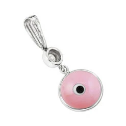 14K White Gold & Diamond Evil Eye Pendant Pink 0.10 -Its Hot Jewelry Shop evil eye jewelry 14k diamond evil eye pendant pink 010 p 6228 backwh
