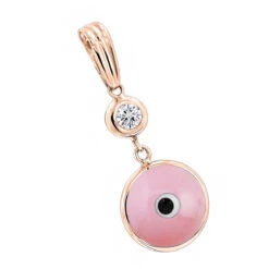 14K White Gold & Diamond Evil Eye Pendant Pink 0.10 -Its Hot Jewelry Shop evil eye jewelry 14k diamond evil eye pendant pink 010 p 6228 ro