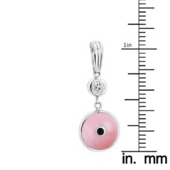 14K White Gold & Diamond Evil Eye Pendant Pink 0.10 -Its Hot Jewelry Shop evil eye jewelry 14k diamond evil eye pendant pink 010 p 6228 rulerwh