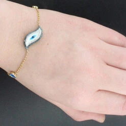White Blue Diamond Evil Eye Bracelet -Its Hot Jewelry Shop evil eye jewelry white blue diamond evil eye bracelet p 35839bod