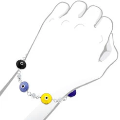 Evil Eyes 14K White Gold Diamond Evil Eye Bracelet Multicolor 0.70 -Its Hot Jewelry Shop evil eyes 14k diamond evil eye bracelet multicolor 070 p 6227 bodwh