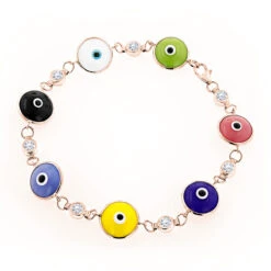 Evil Eyes 14K White Gold Diamond Evil Eye Bracelet Multicolor 0.70 -Its Hot Jewelry Shop evil eyes 14k diamond evil eye bracelet multicolor 070 p 6227 ro