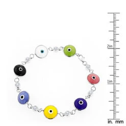 Evil Eyes 14K White Gold Diamond Evil Eye Bracelet Multicolor 0.70 -Its Hot Jewelry Shop evil eyes 14k diamond evil eye bracelet multicolor 070 p 6227 rulerwh