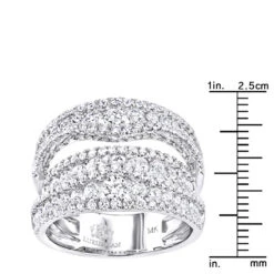 Exquisite 14K White Gold Diamond Cocktail Ring For Women By Luxurman 2.75ct -Its Hot Jewelry Shop exquisite 14k gold diamond cocktail ring for women by luxurman 275ct rulerwh